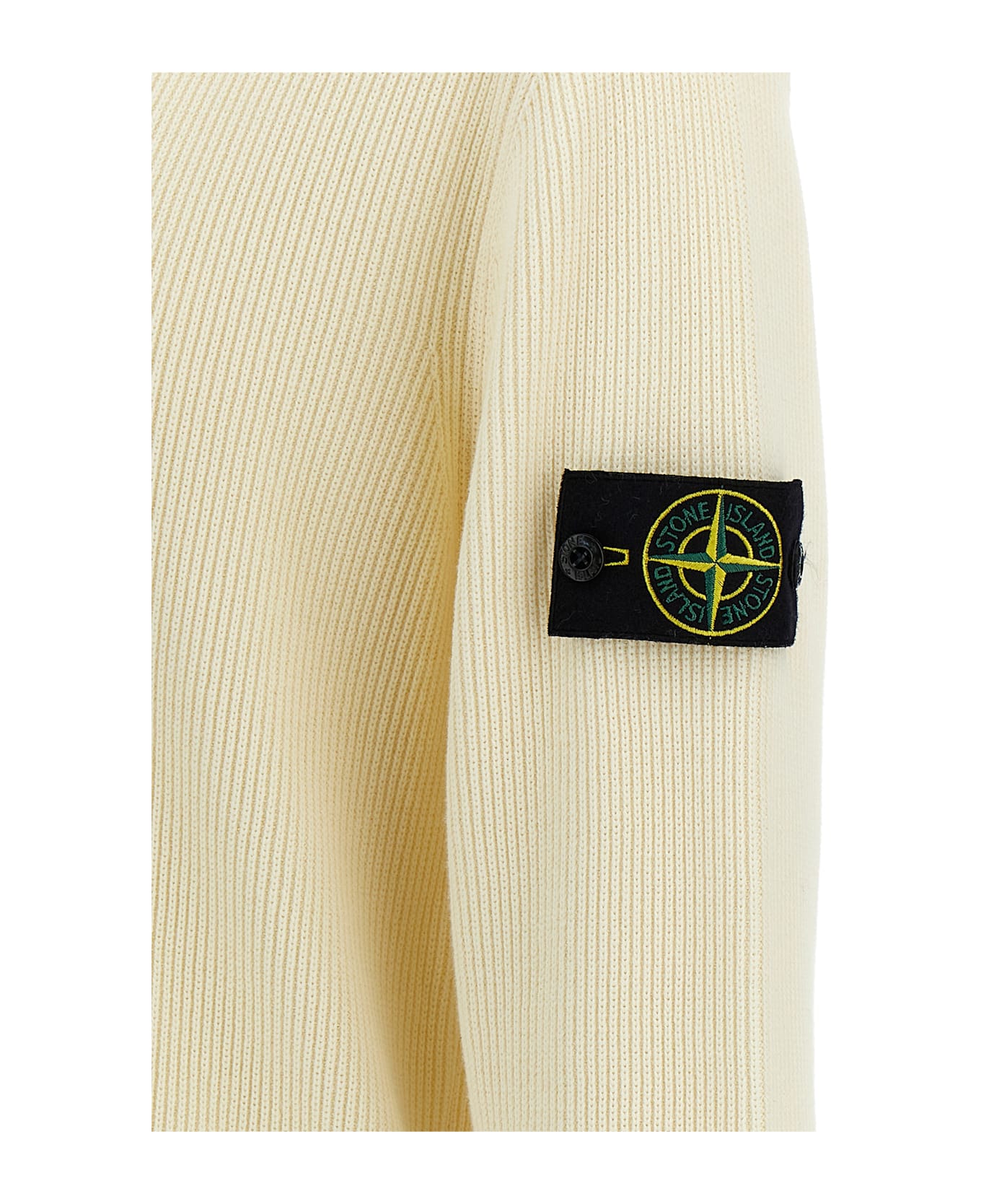 Stone Island Ribbed Wool Sweater - White