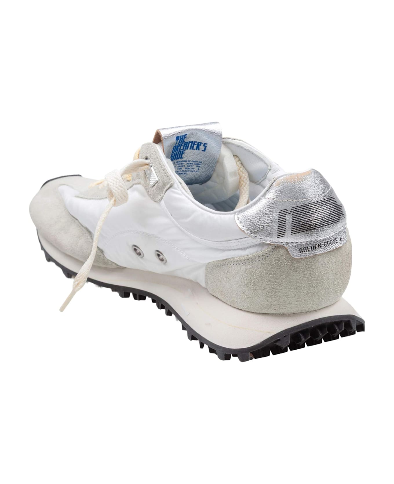 Golden Goose Running Sneakers In Suede And Nylon, White - White/Grey