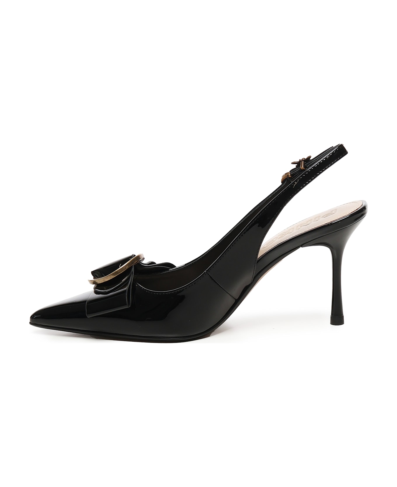 Pinko Elsa Patent Leather Slingback - Black