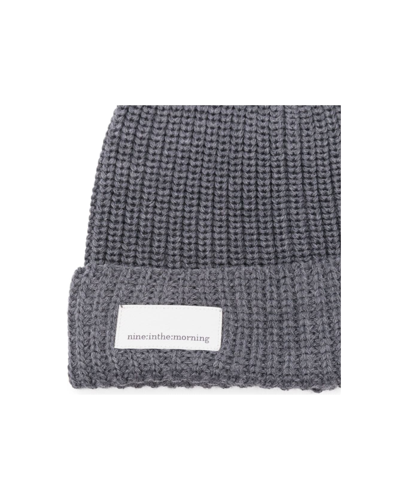 Nine in the Morning Ribbed Wool Beanie - Grey