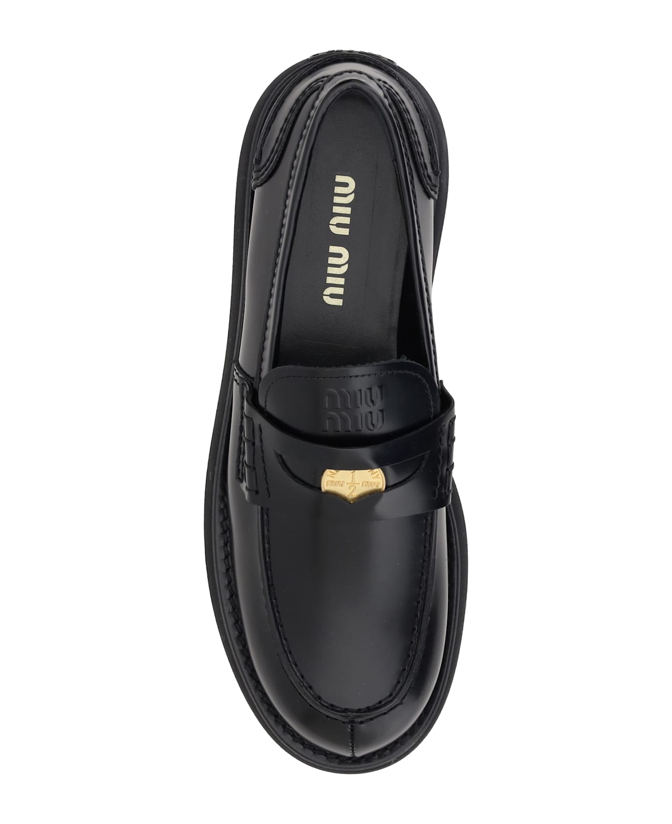Miu Miu Leather Loafers - Nero