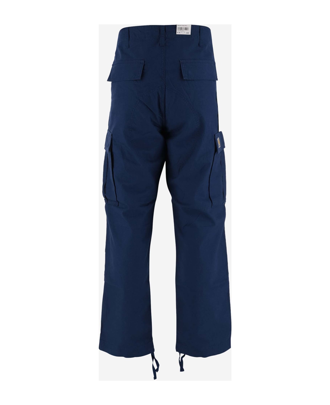 Carhartt Cotton Cargo Pants With Logo - Blue