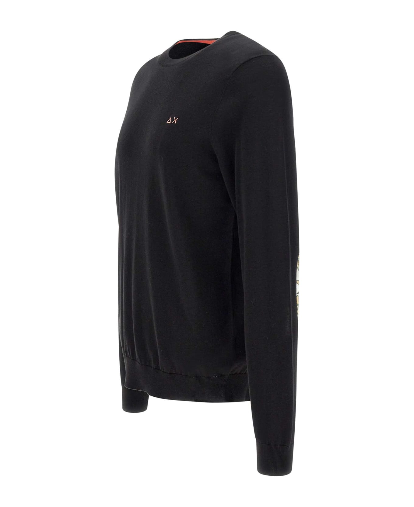 Sun 68 "round Elabow Fancy" Cotton Sweater - BLACK