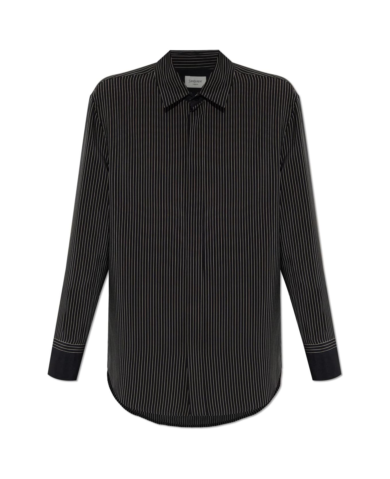 Saint Laurent Shirt With Striped Pattern - Black