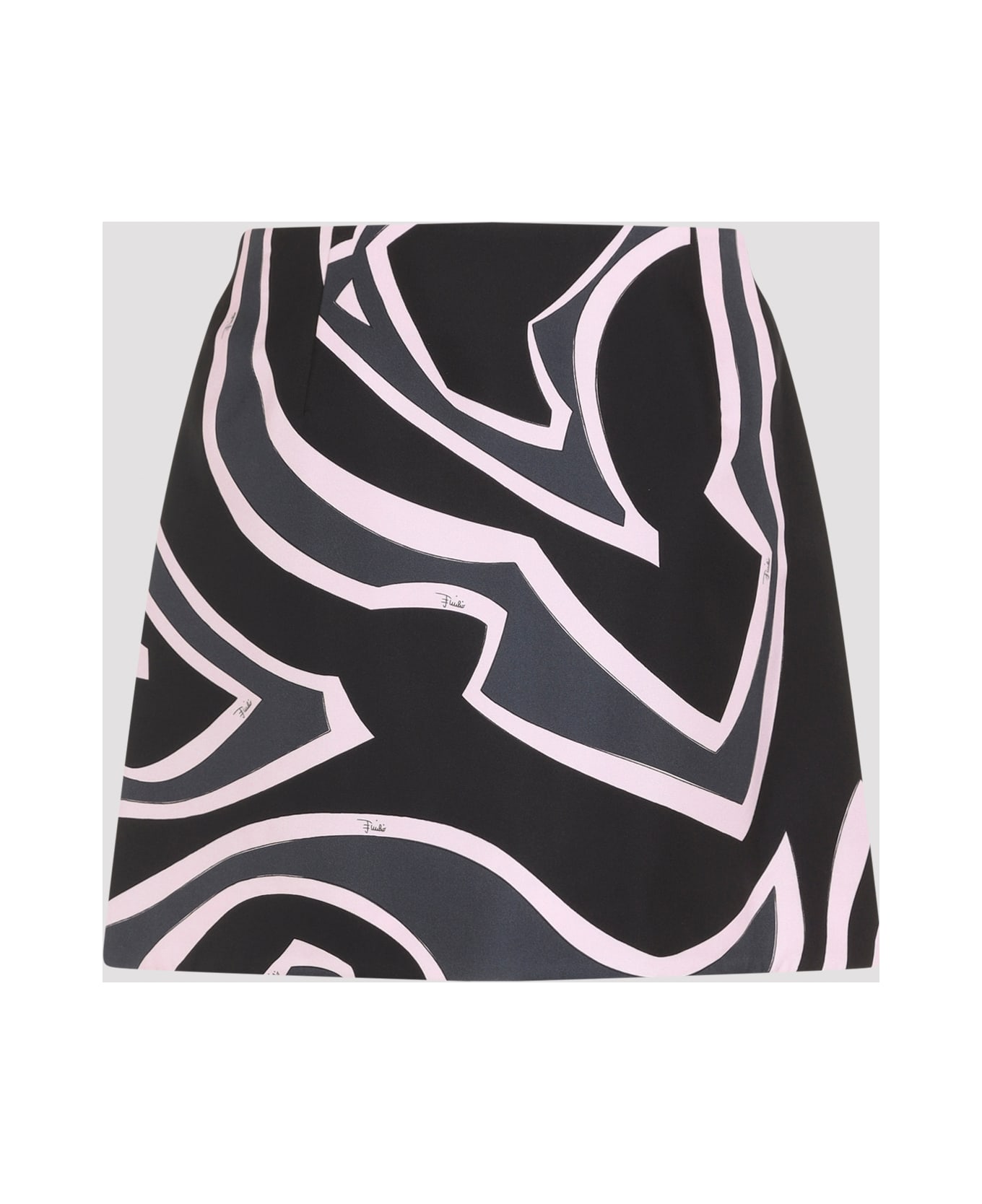 Pucci Silk Mini Skirt - Black Pink