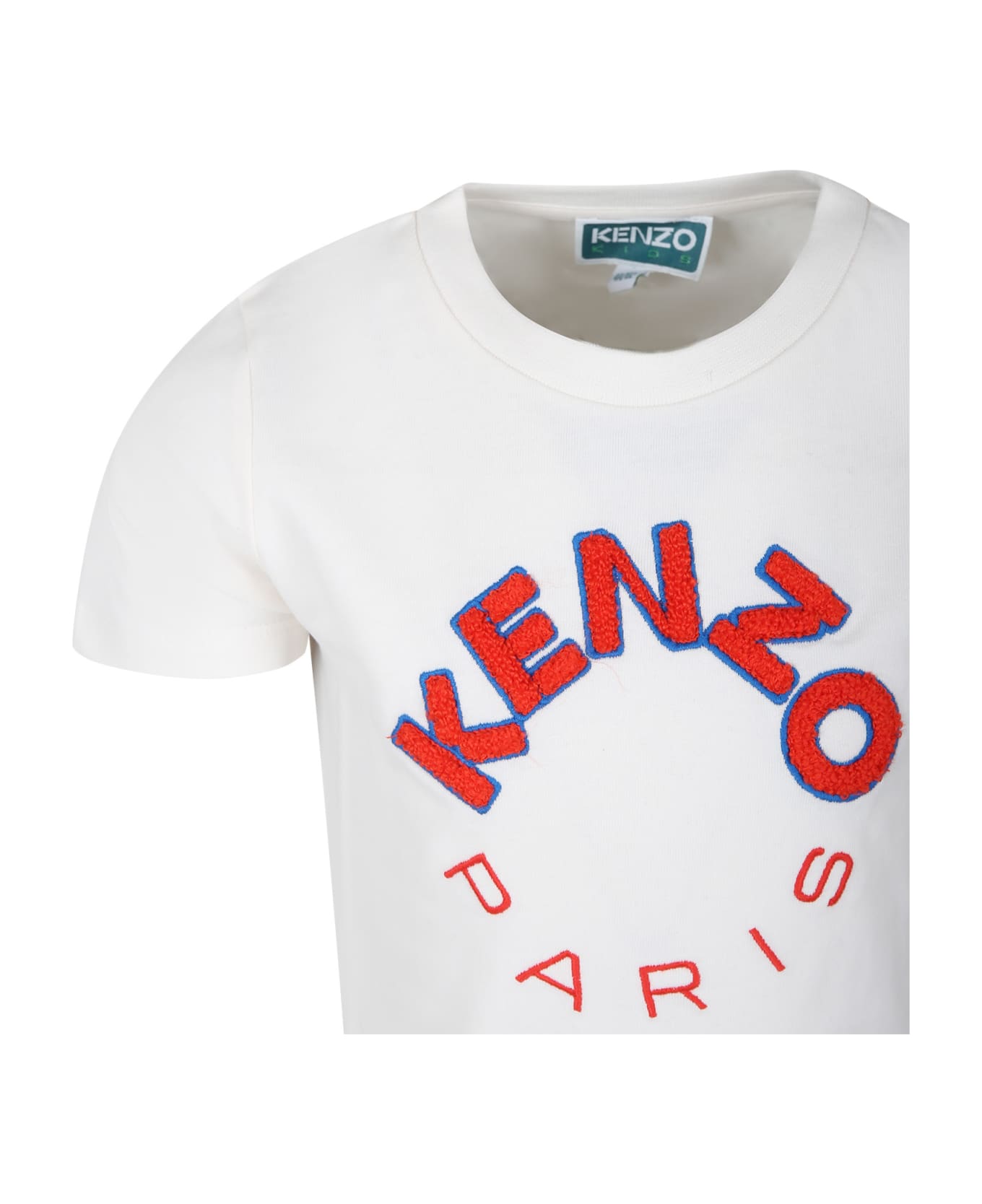 Kenzo Kids White T-shirt For Boy With Logo - White Tシャツ＆ポロシャツ