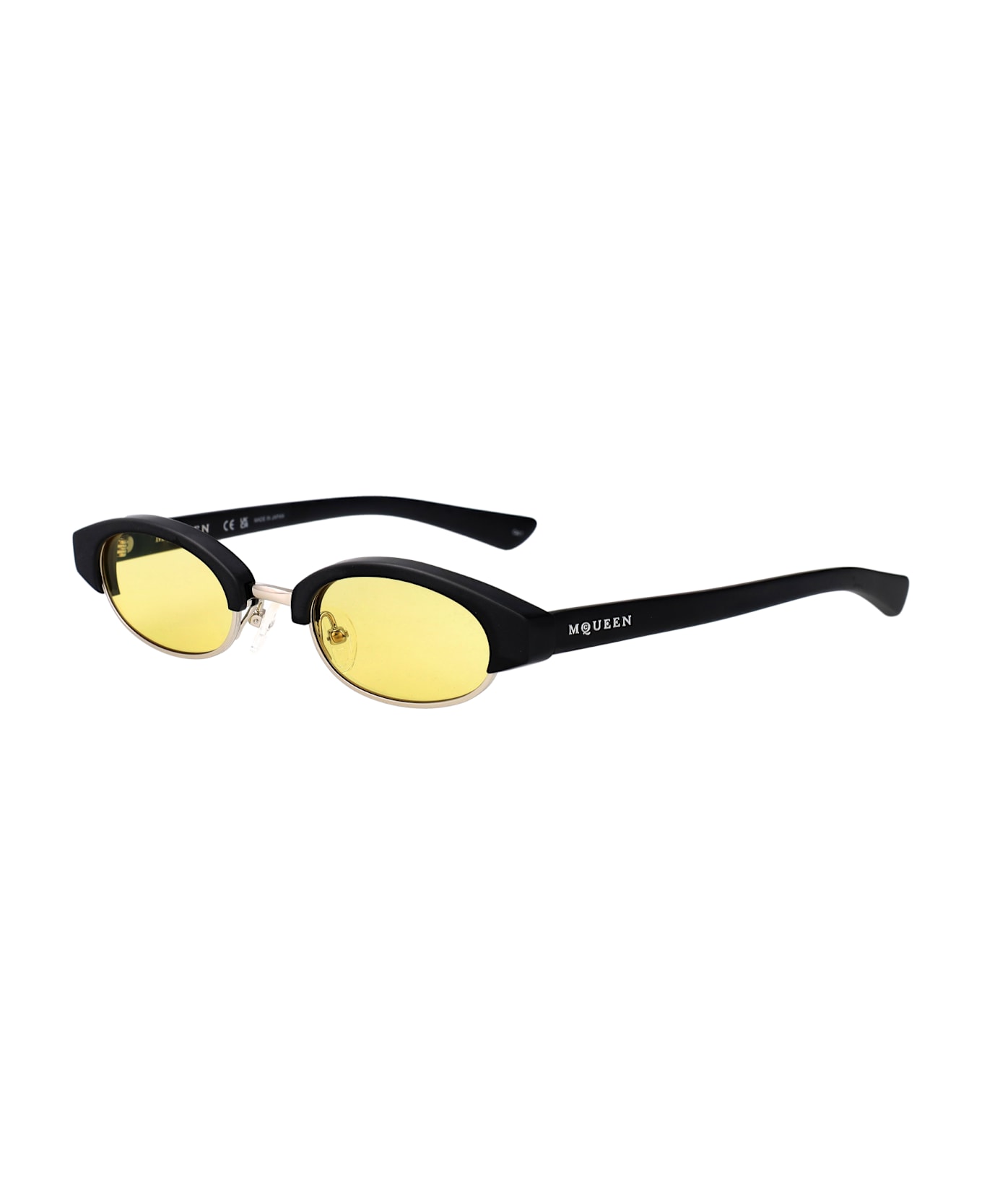 Alexander McQueen Eyewear Am0534s Sunglasses - BLACK-BLACK-YELLOW