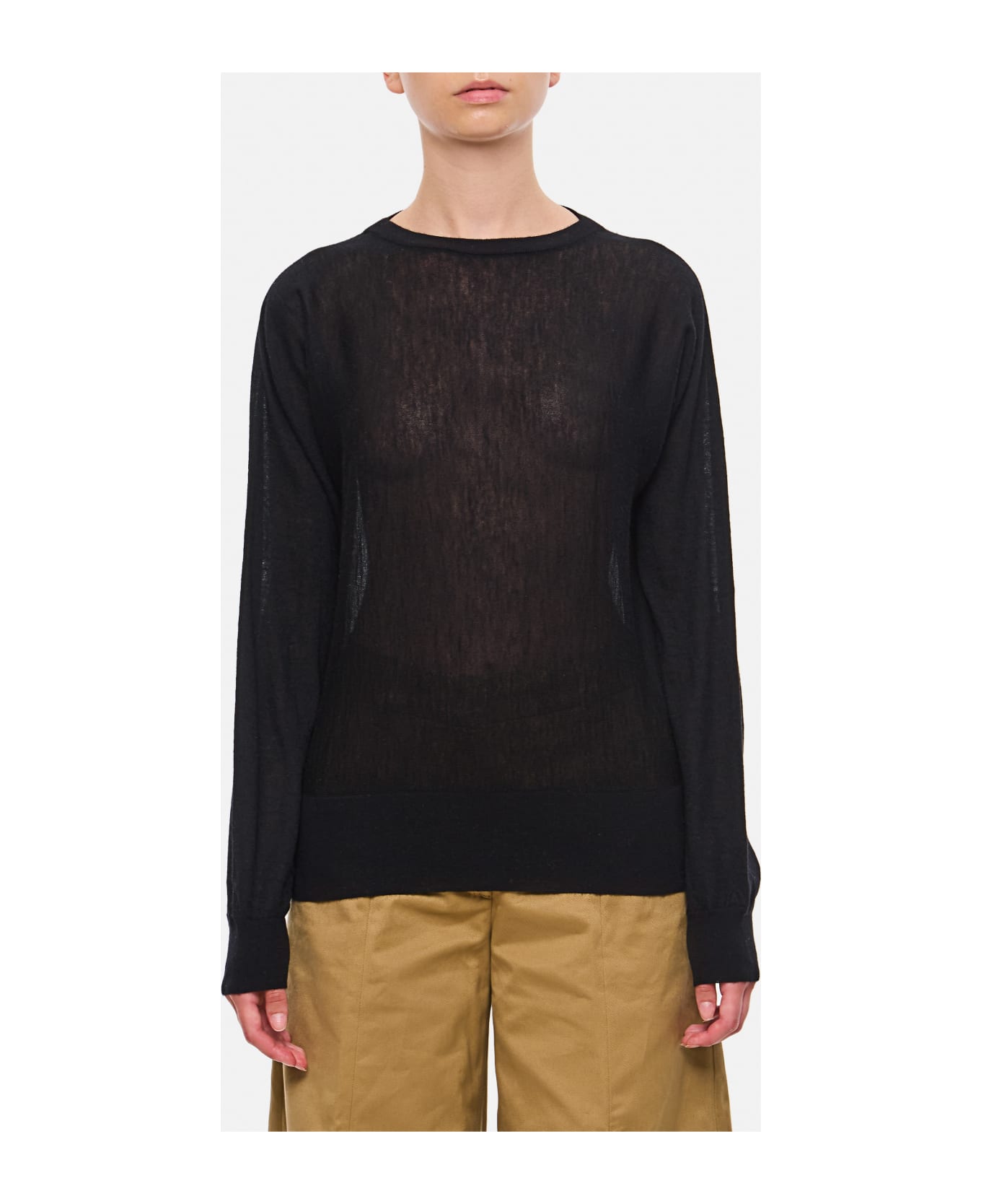 Extreme Cashmere Elleni Cashmere Round Neck Sweater - Black