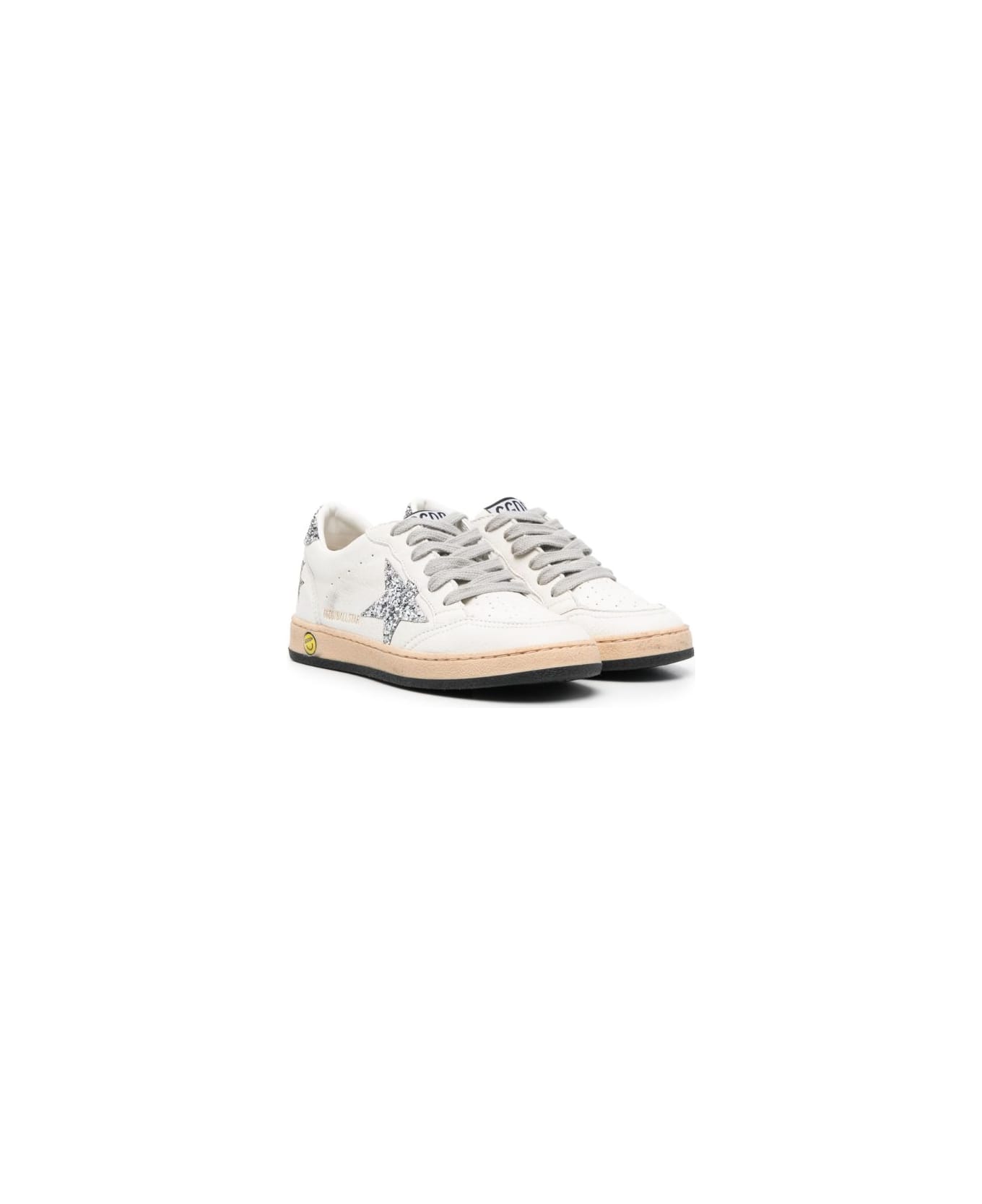 Golden Goose Kids Sneakers With Appliqué - White