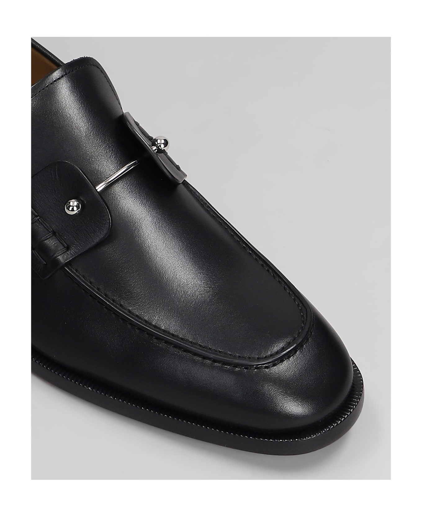 Christian Louboutin Chambelimoc Loafers In Black Leather - black