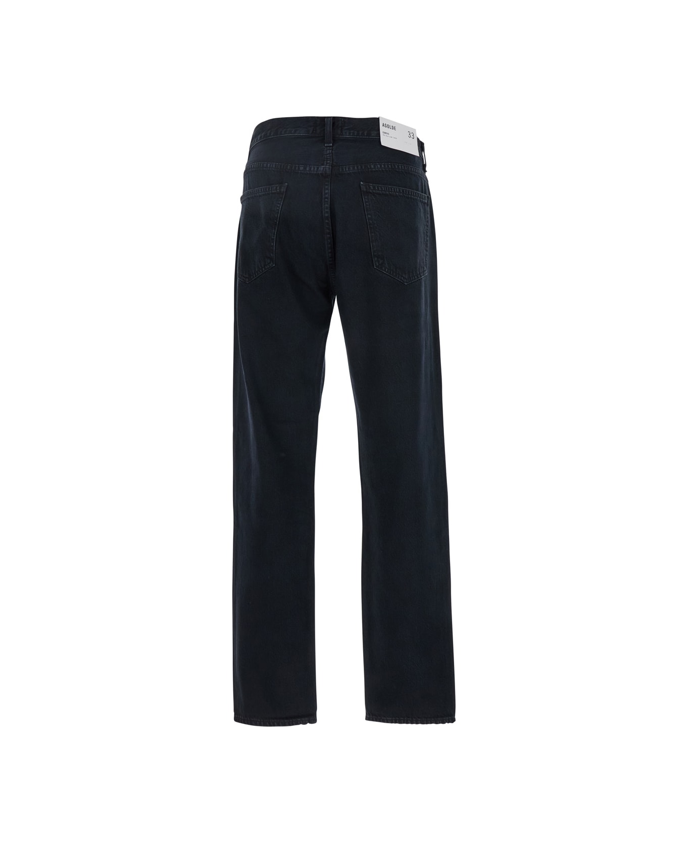 AGOLDE 'curtise' Black Jeans With Logo Patch On The Rear In Denim Man - Black
