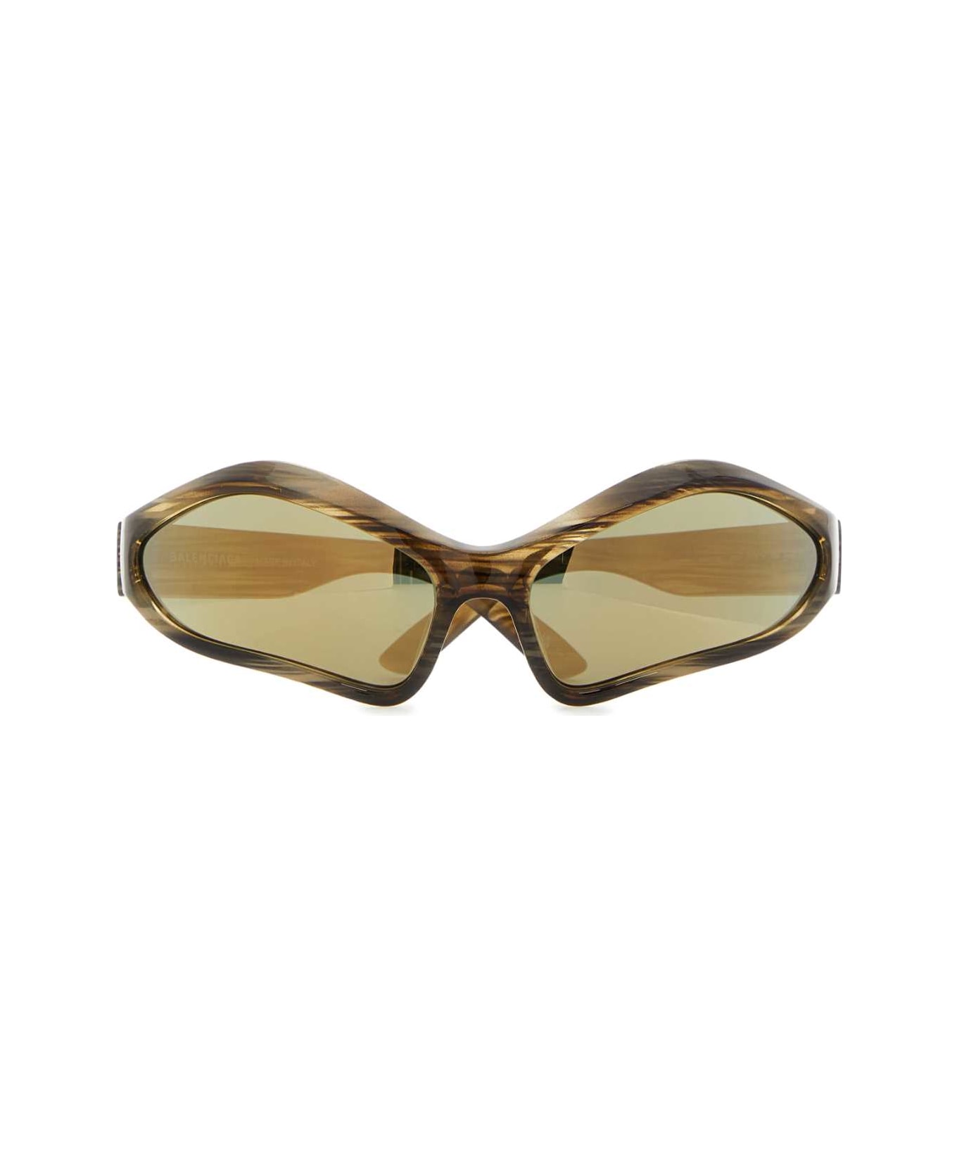 Balenciaga Multicolor Acetate Fennec Oval Sunglasses - HORNMIRRORBRONZE