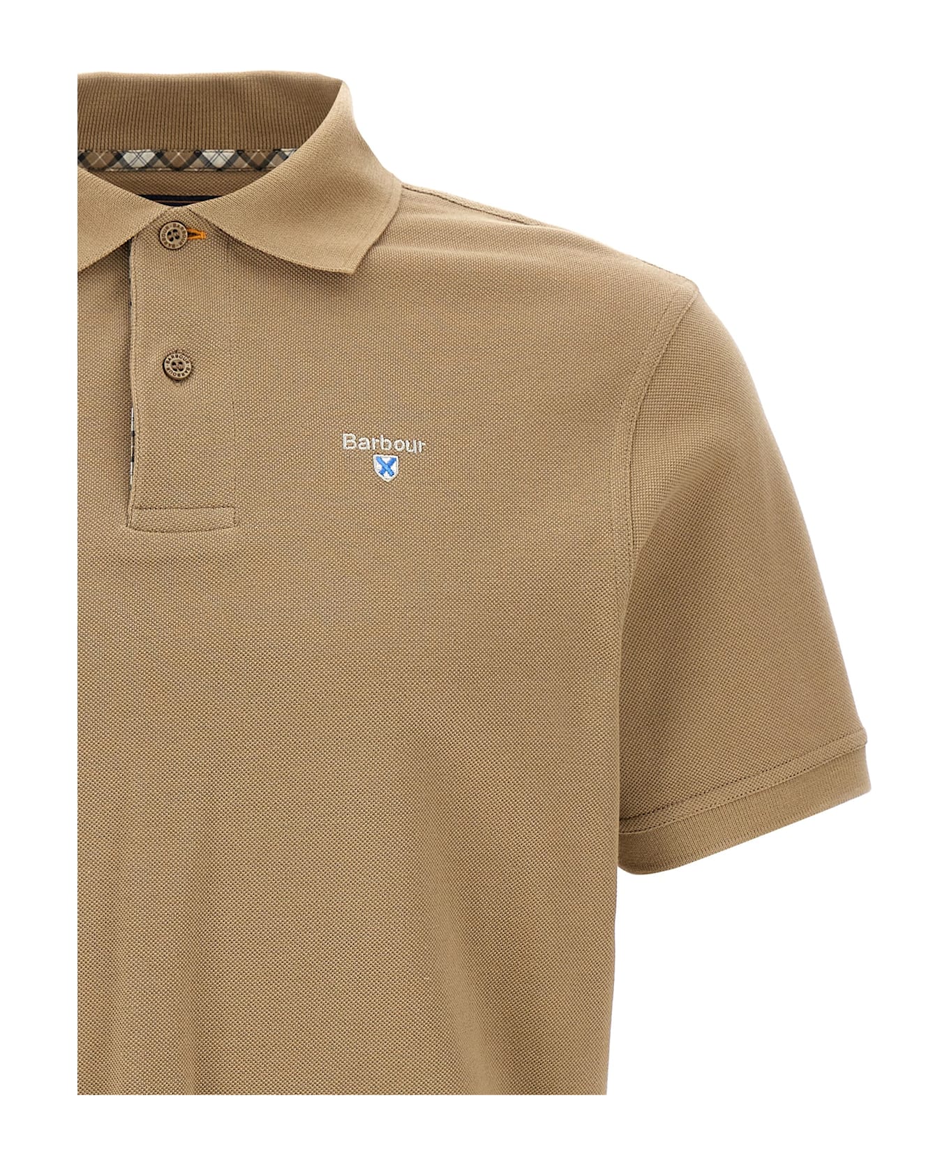 Barbour 
tartan Piqué
 Polo Shirt - Gray