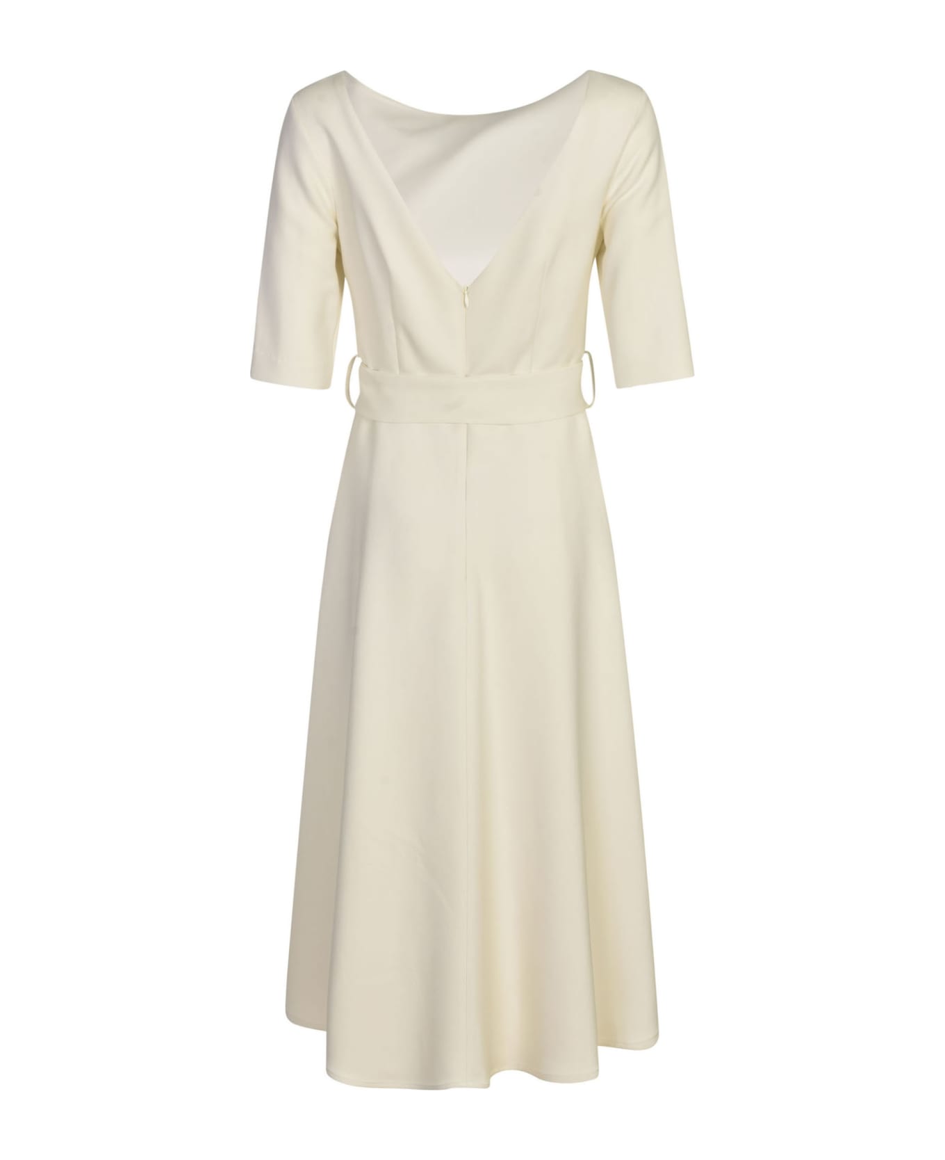 Parosh Belted Dress - WHITE