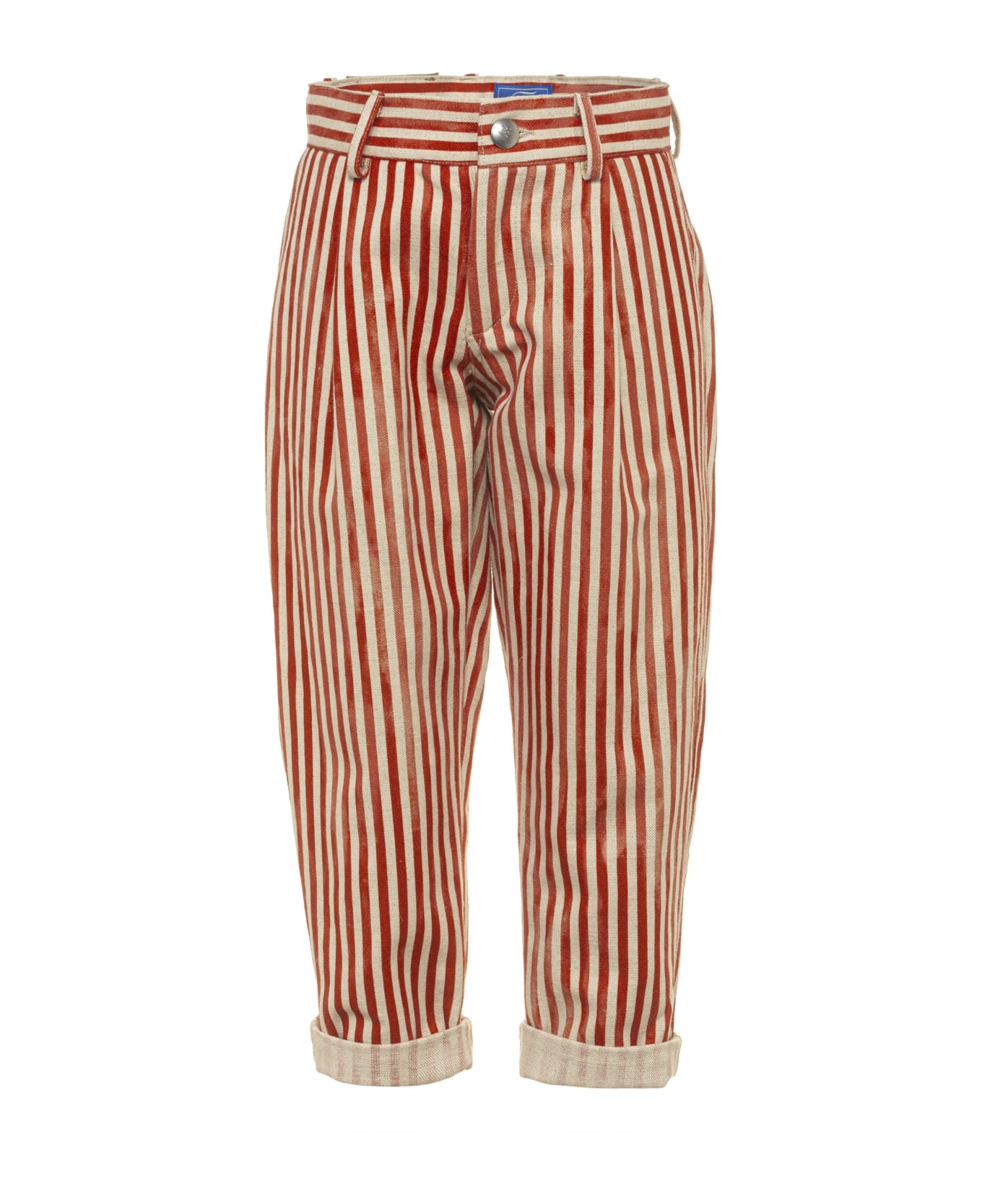 Fay Striped Trousers - Begie-rosso