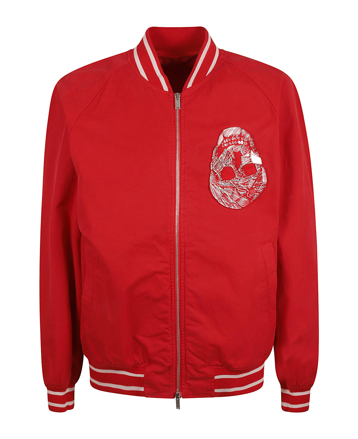Alexander McQueen Skull Bomber - Fire Red