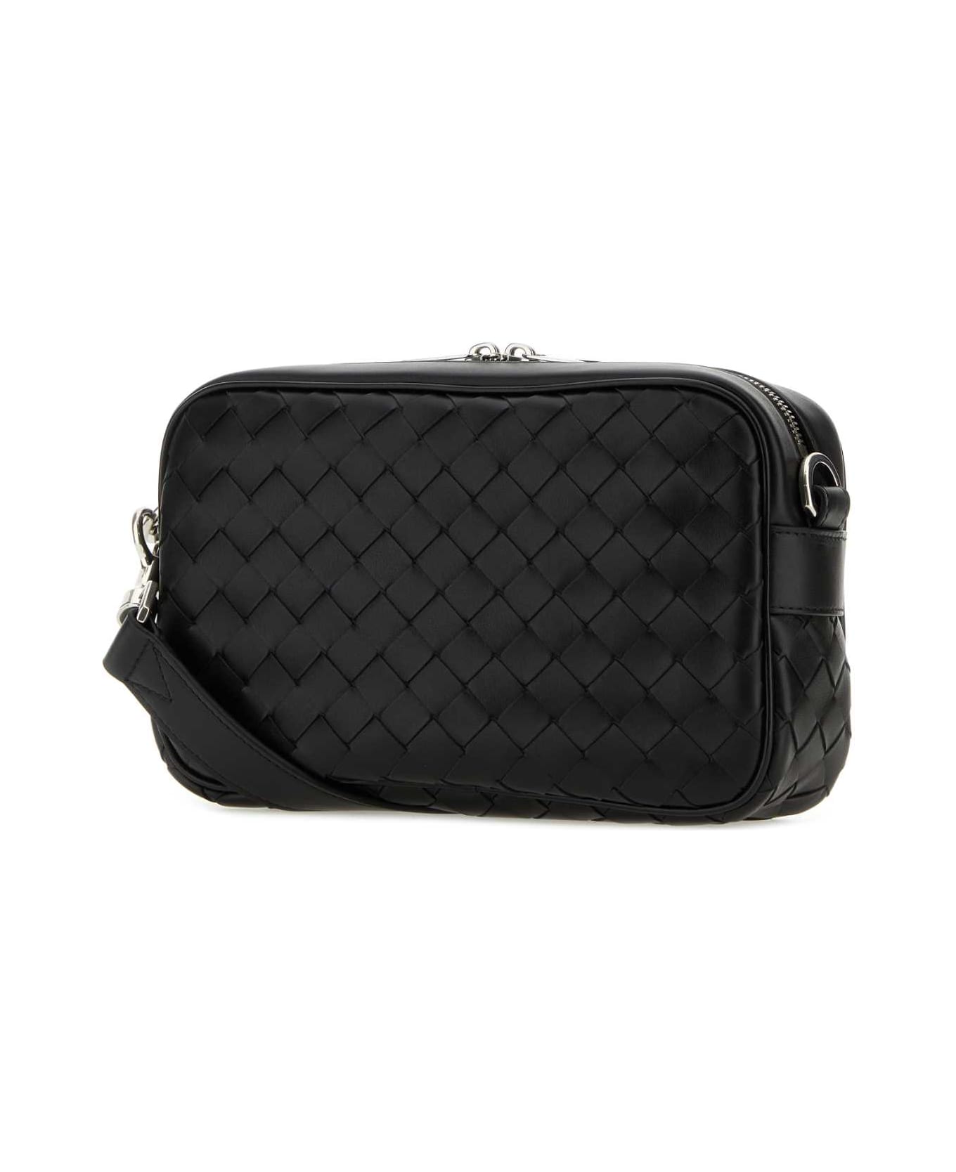 Bottega Veneta Black Leather Crossbody Bag - BLACKSILVER