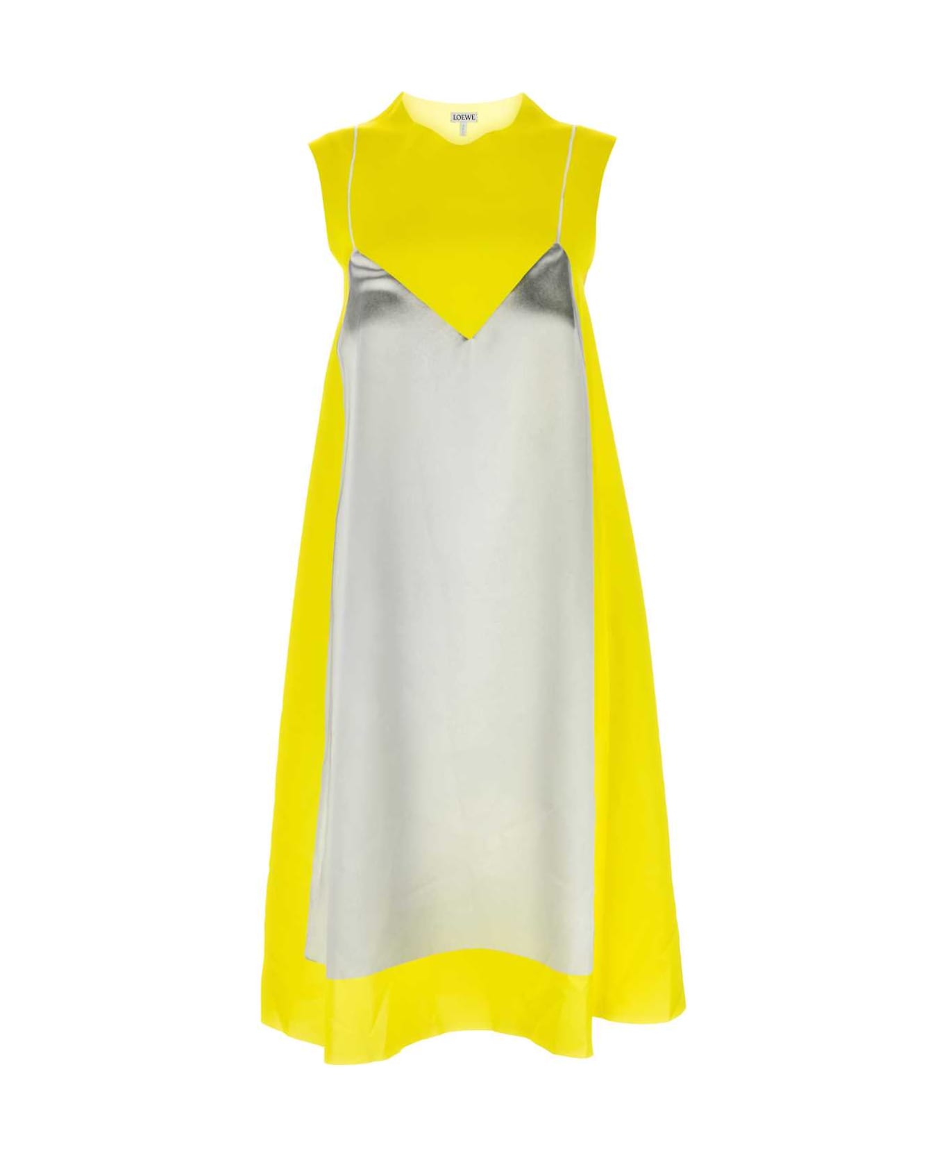 Loewe Printed Tech Satin Dress - YELLOWGREY