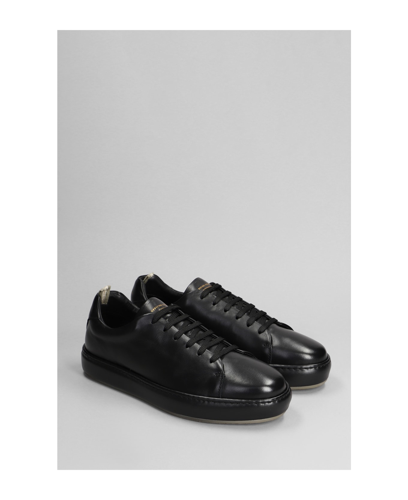 Officine Creative Covered 001 Sneakers In Black Leather - black