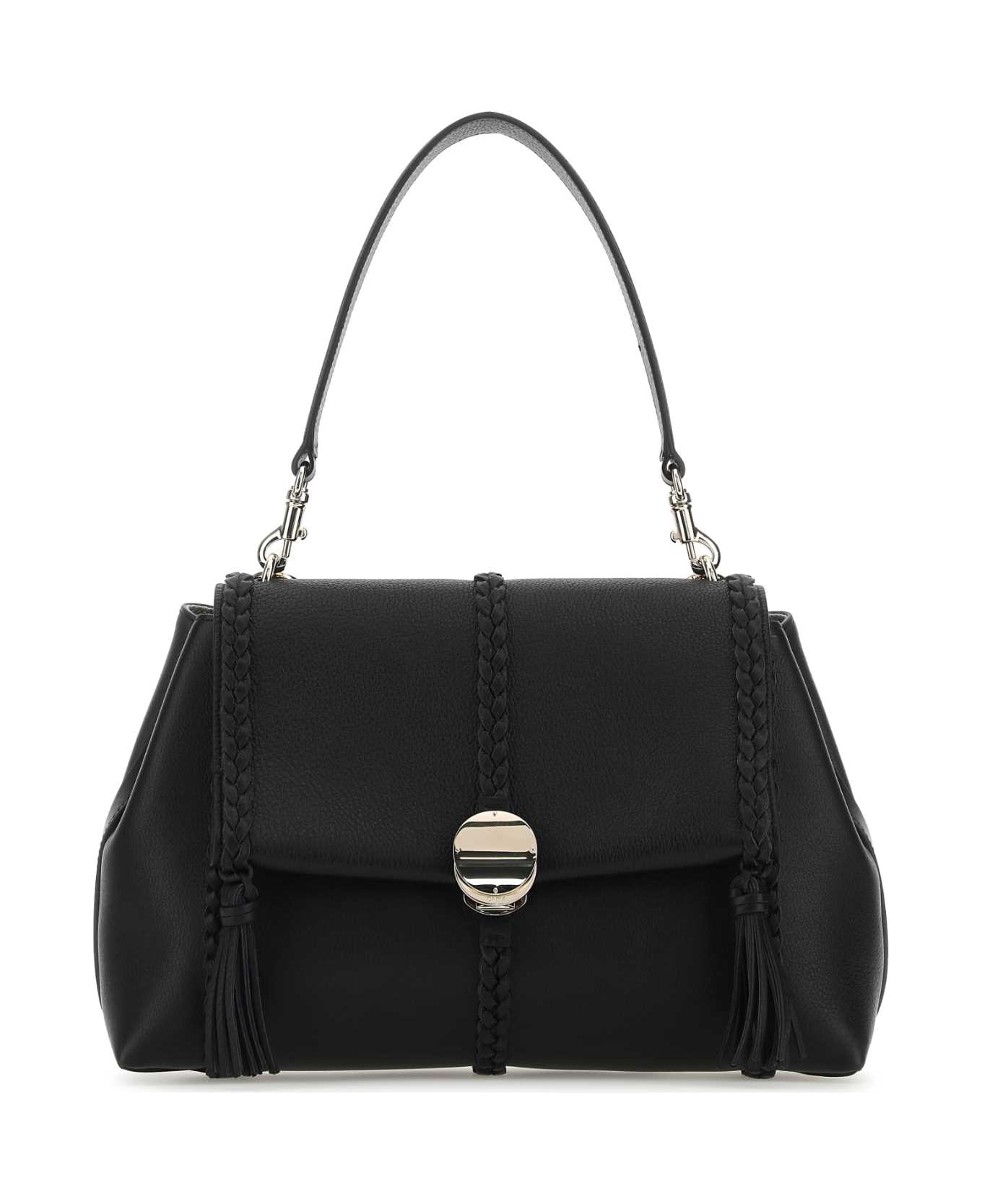 Chloé Black Leather Medium Penelope Handbag - BLACK