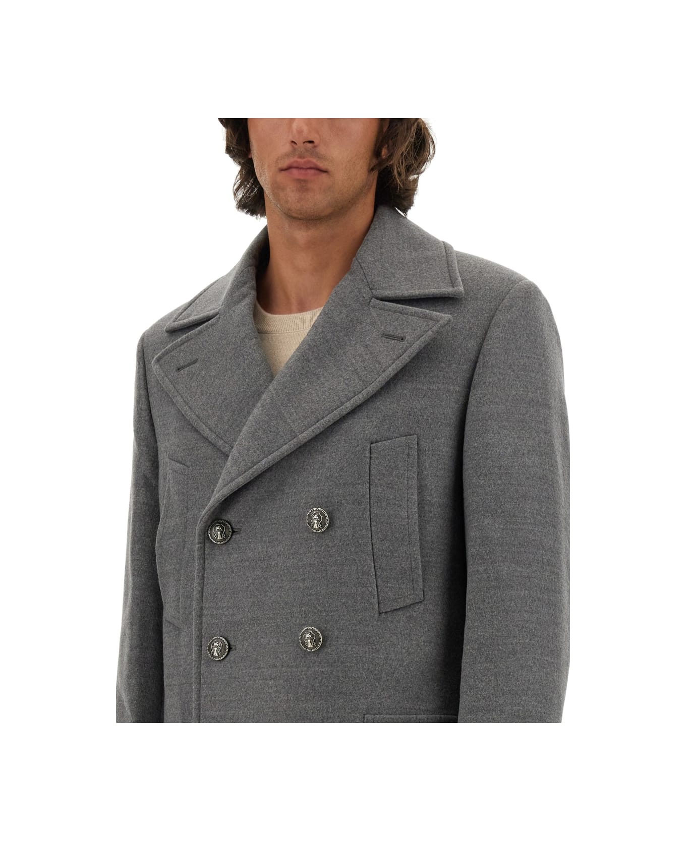 Brunello Cucinelli Double-breasted Coat - GREY コート