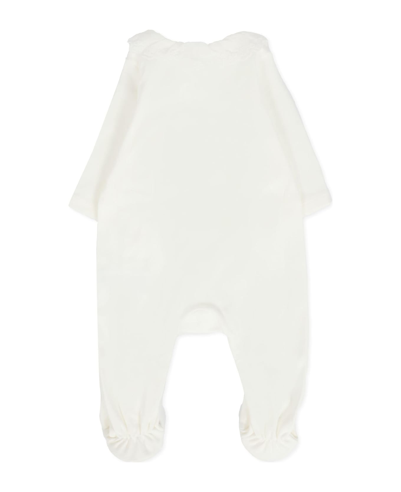 Chloé White Babygrow Set For Baby Girl With Logo - White