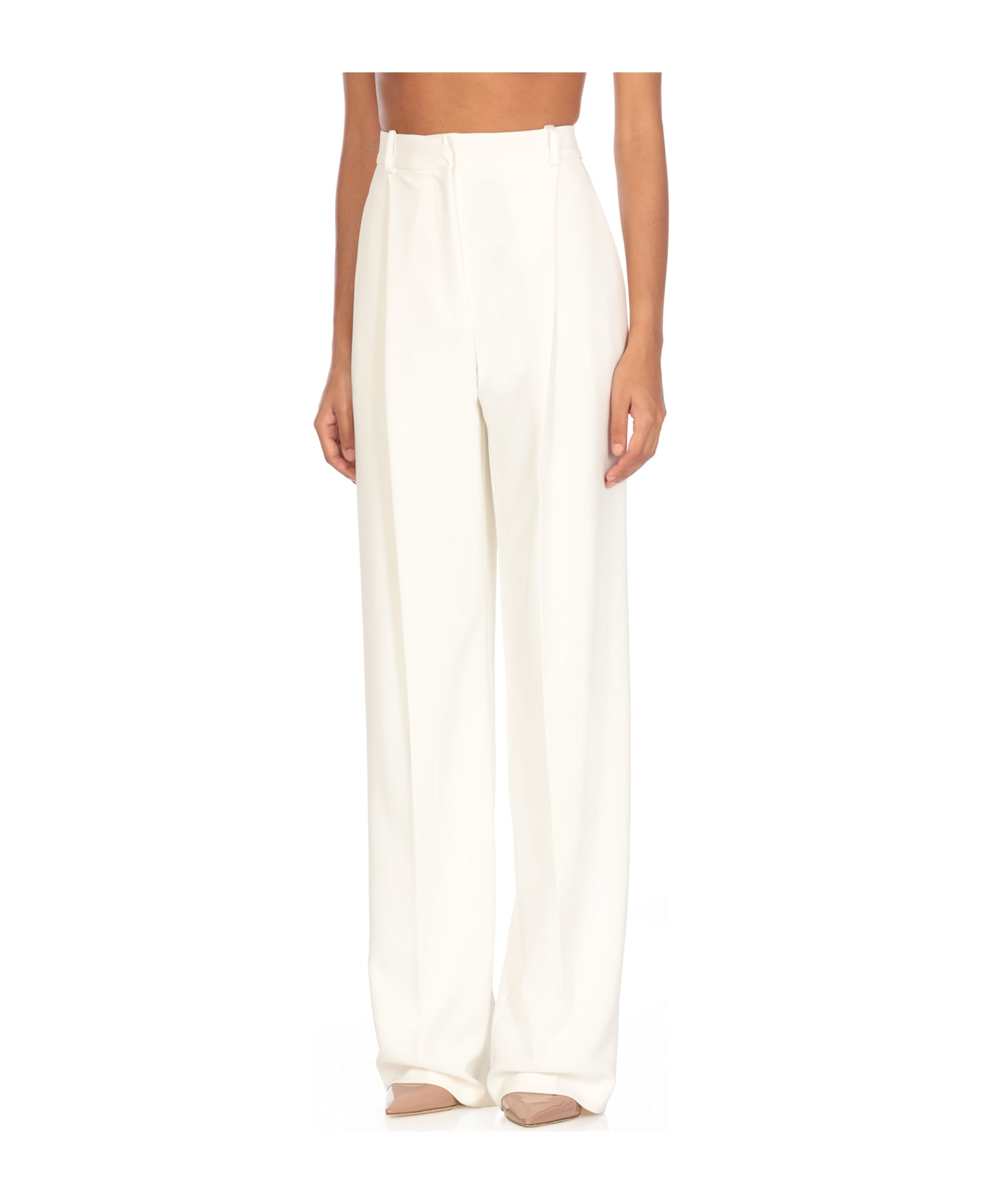 Elisabetta Franchi Crepe Pants - Ivory