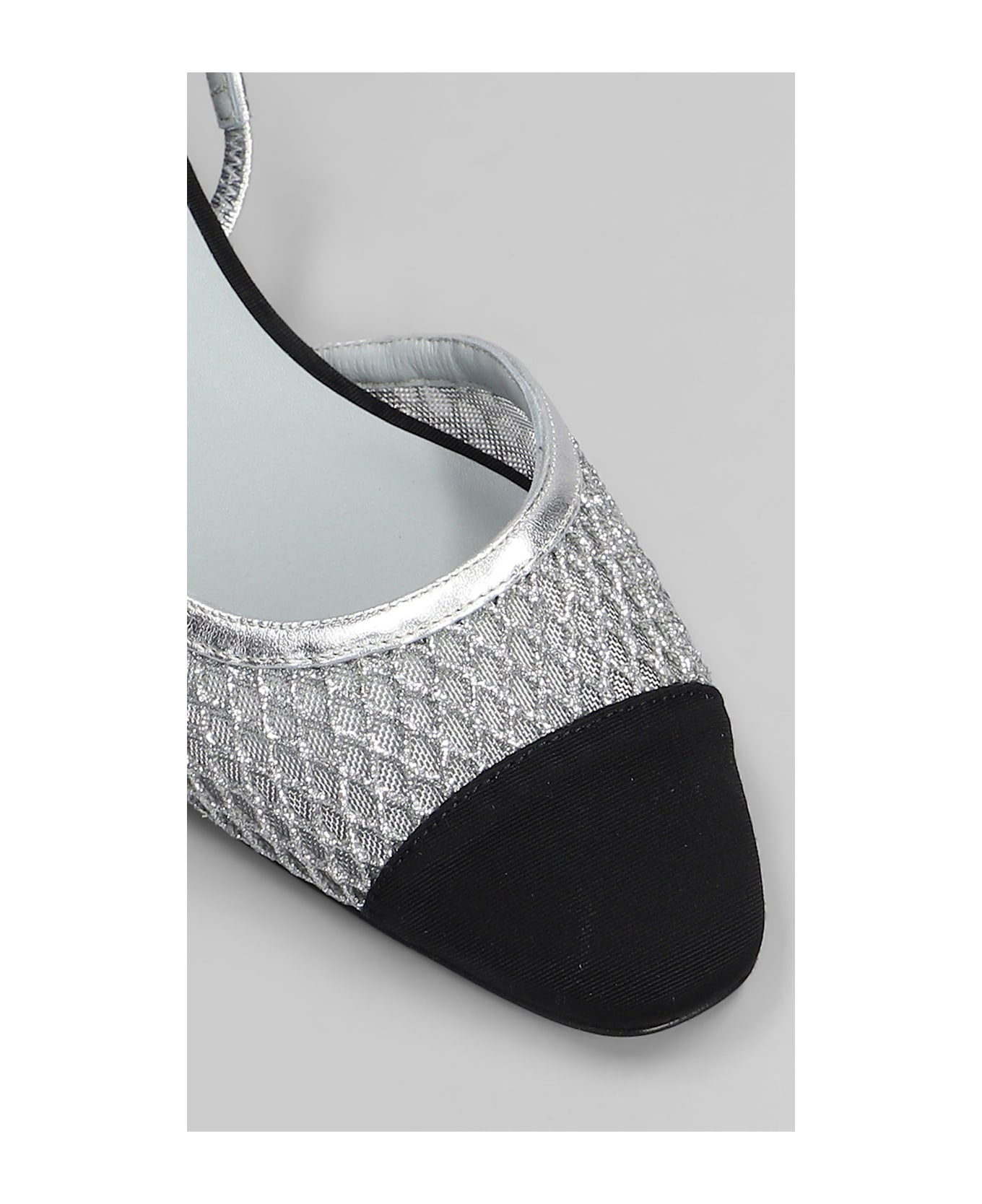 Roberto Festa Ninfa Pumps In Silver Leather And Fabric - silver