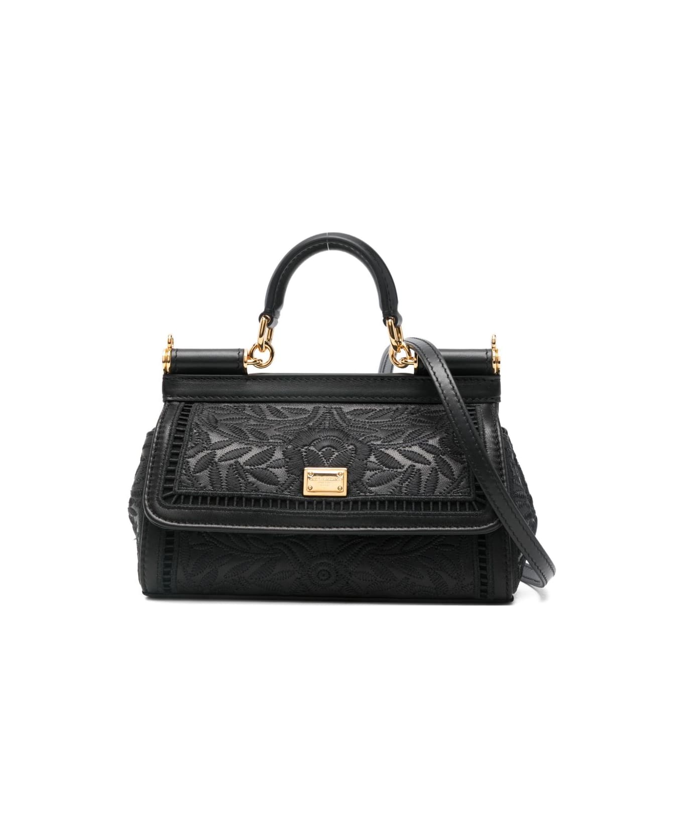 Dolce 
Gabbana Sicily Small Embroidered Handbag - Black