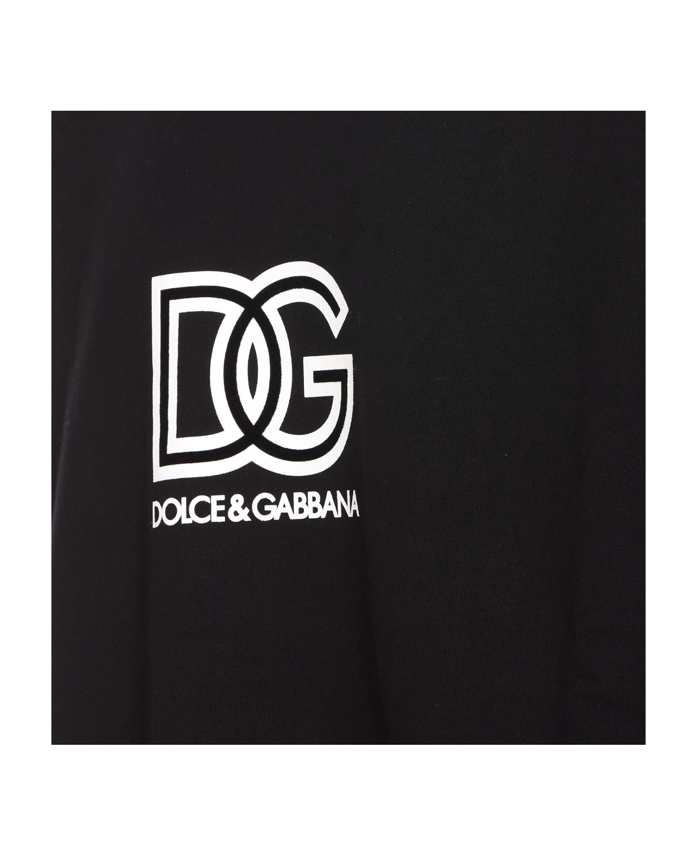 Dolce & Gabbana Dg Logo Printed Crewneck Sweatshirt - Black