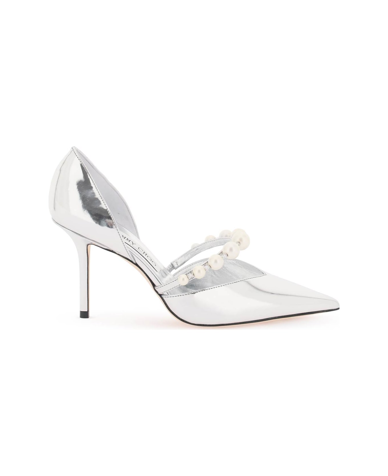 Jimmy Choo Pumps Aurelie 85 With Pearls - SILVER WHITE (Silver)