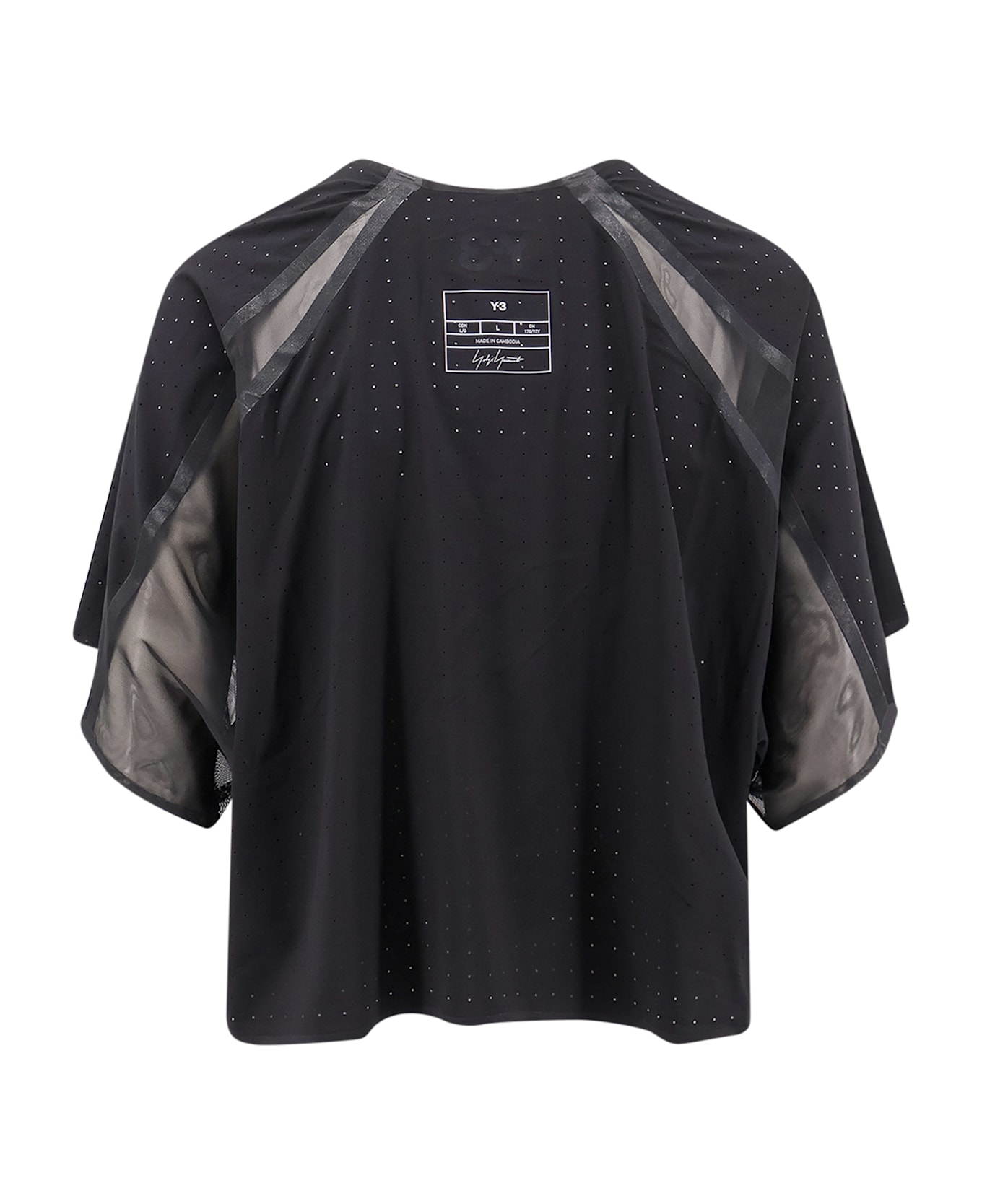 Y-3 Perforated Technical Fabric And Mesh Top - Black