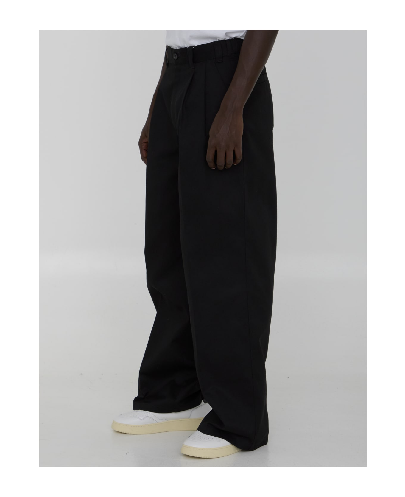 Maison Margiela Trousers In Cotton Blend - BLACK