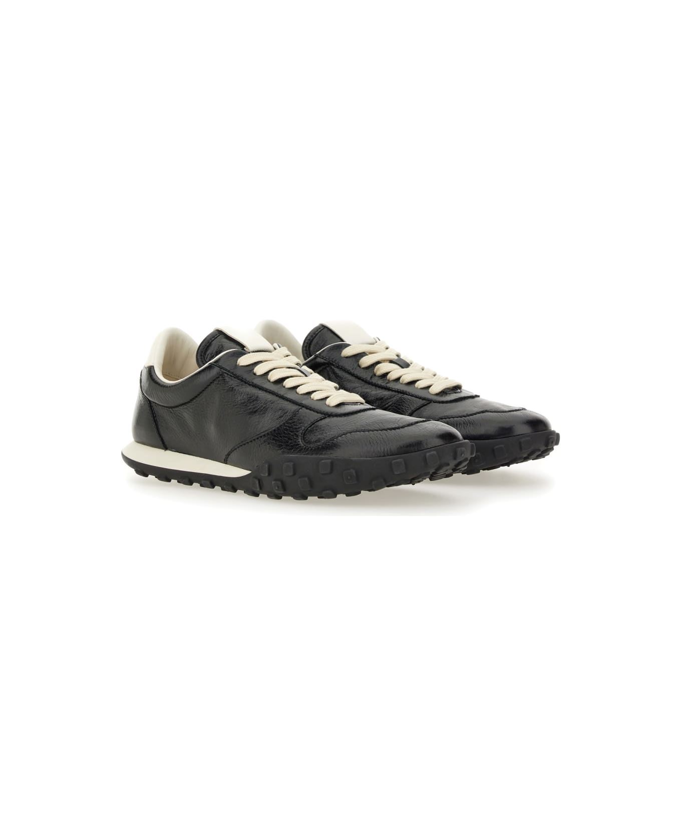 Jil Sander Low Leather Sneaker - BLACK