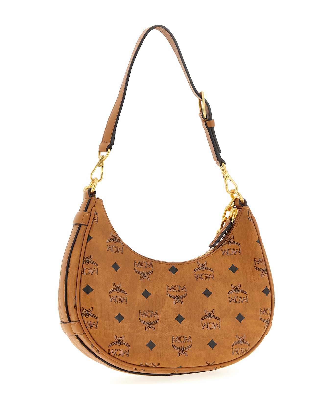 MCM 
aren Crescent Hobo
 Shoulder Bag - Brown