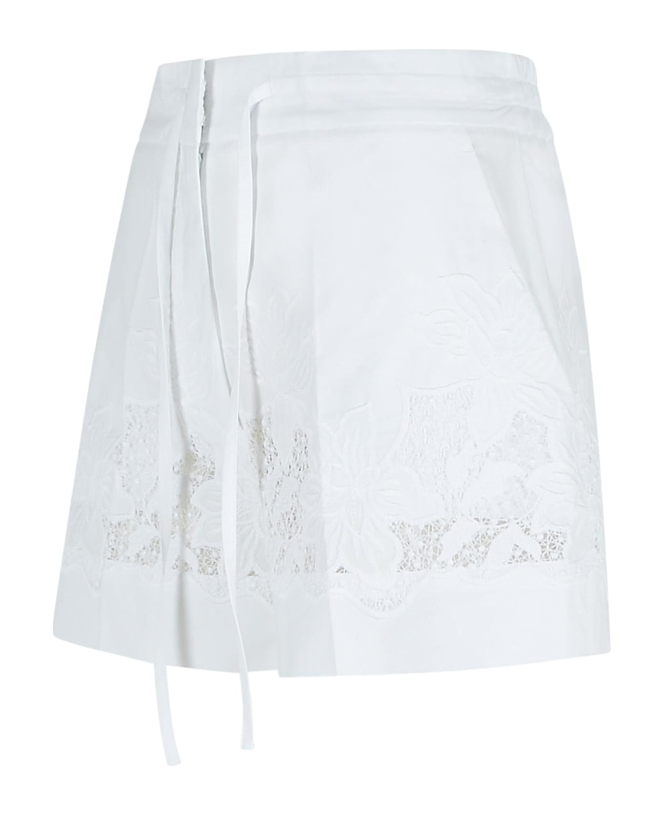 Parosh Shorts With Embroidery - White