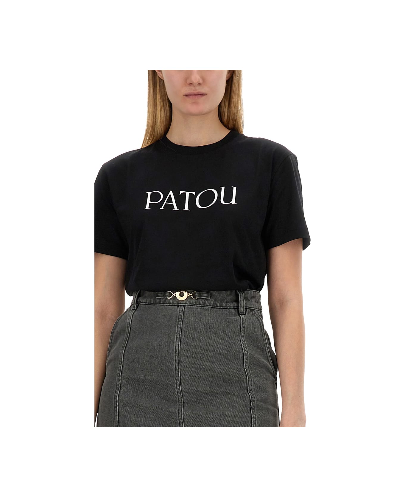 Patou T-shirt Con Stampa Logo - BLACK