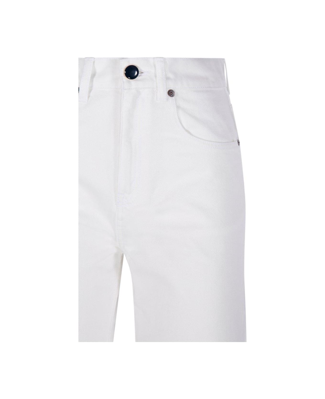 Victoria Beckham Logo-patch Bootcut Jeans - Washed White