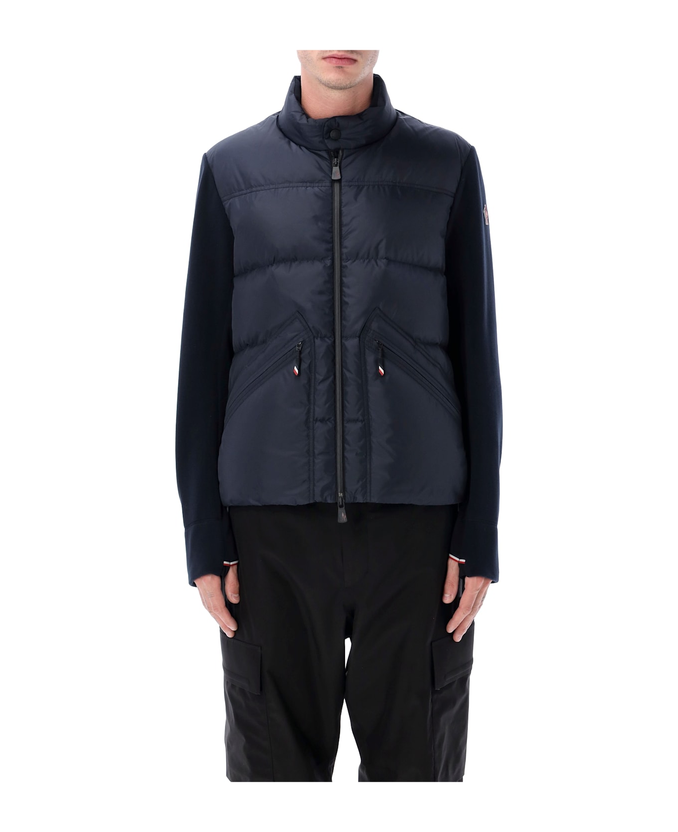 Moncler Grenoble Navy Blue Padded Zip-up Cardigan - NAVY