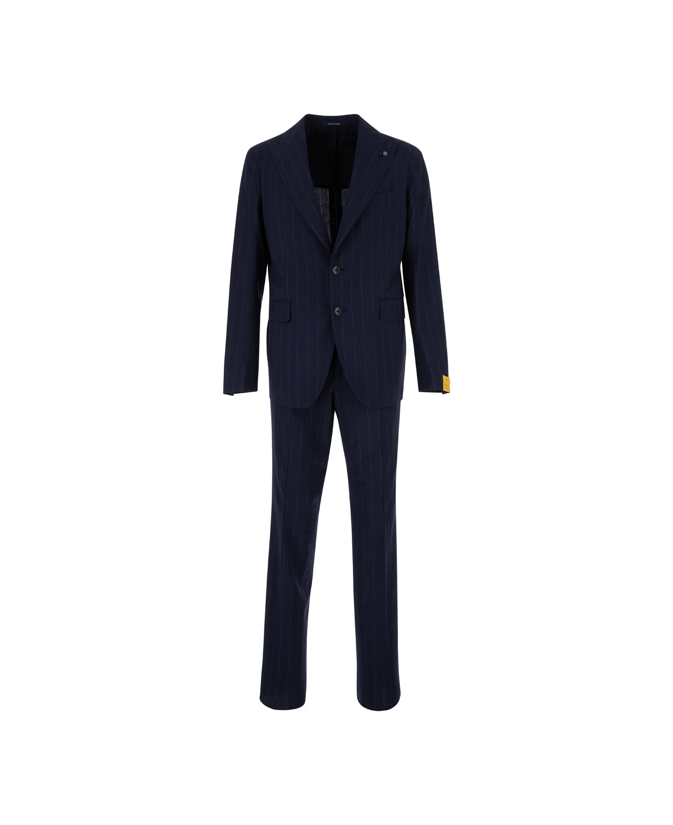 Tagliatore Blue Pinstripe One-breasted Suit In Virgin Wool Man - Blu