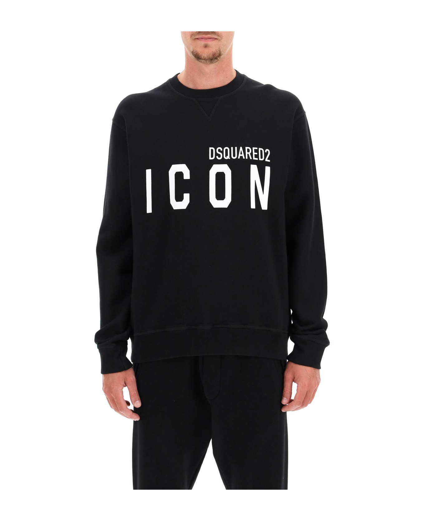 Dsquared2 Icon Crew-neck Sweatshirt - BLACK WHITE (Black)