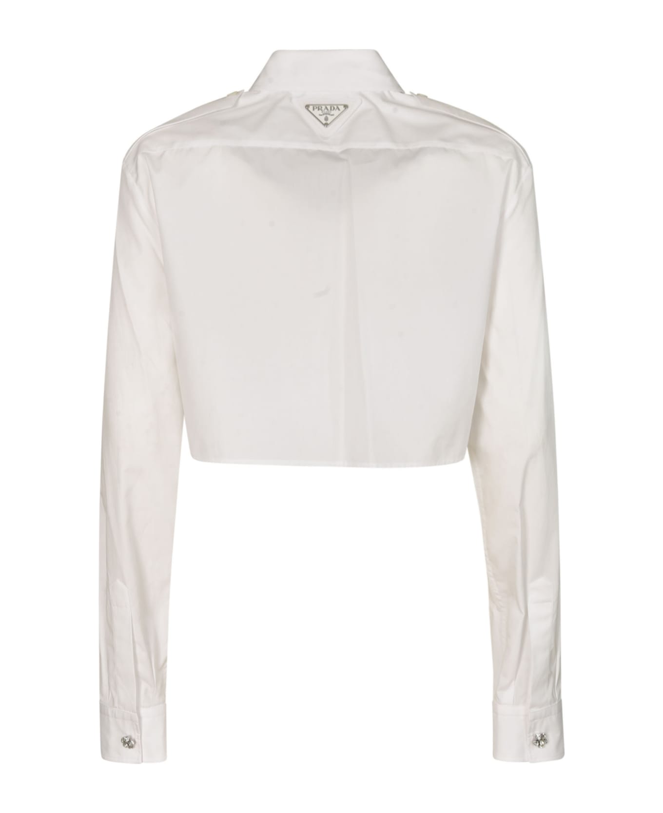 Prada Forum Pocket Front Cropped Shirt - White