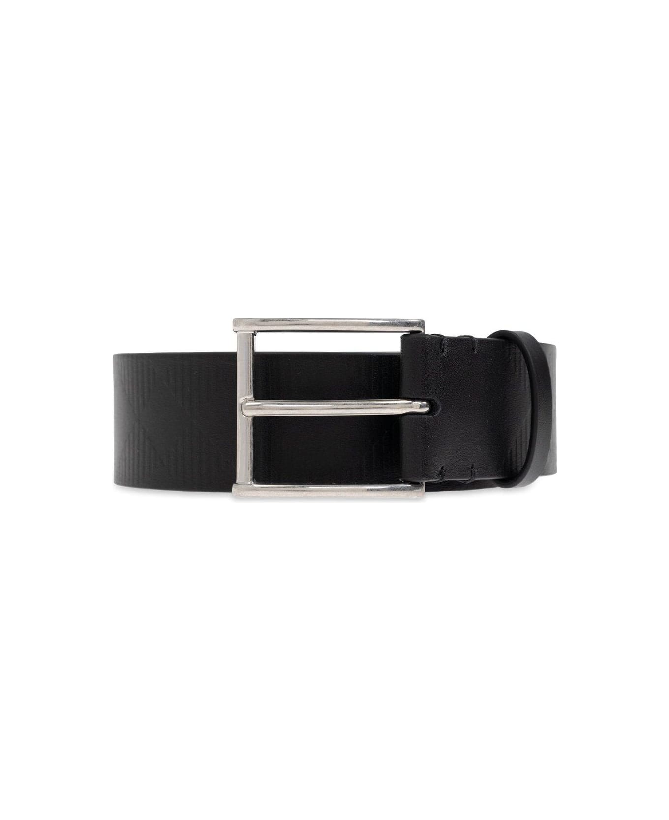 Burberry Checked Buckled Belt - BLACK