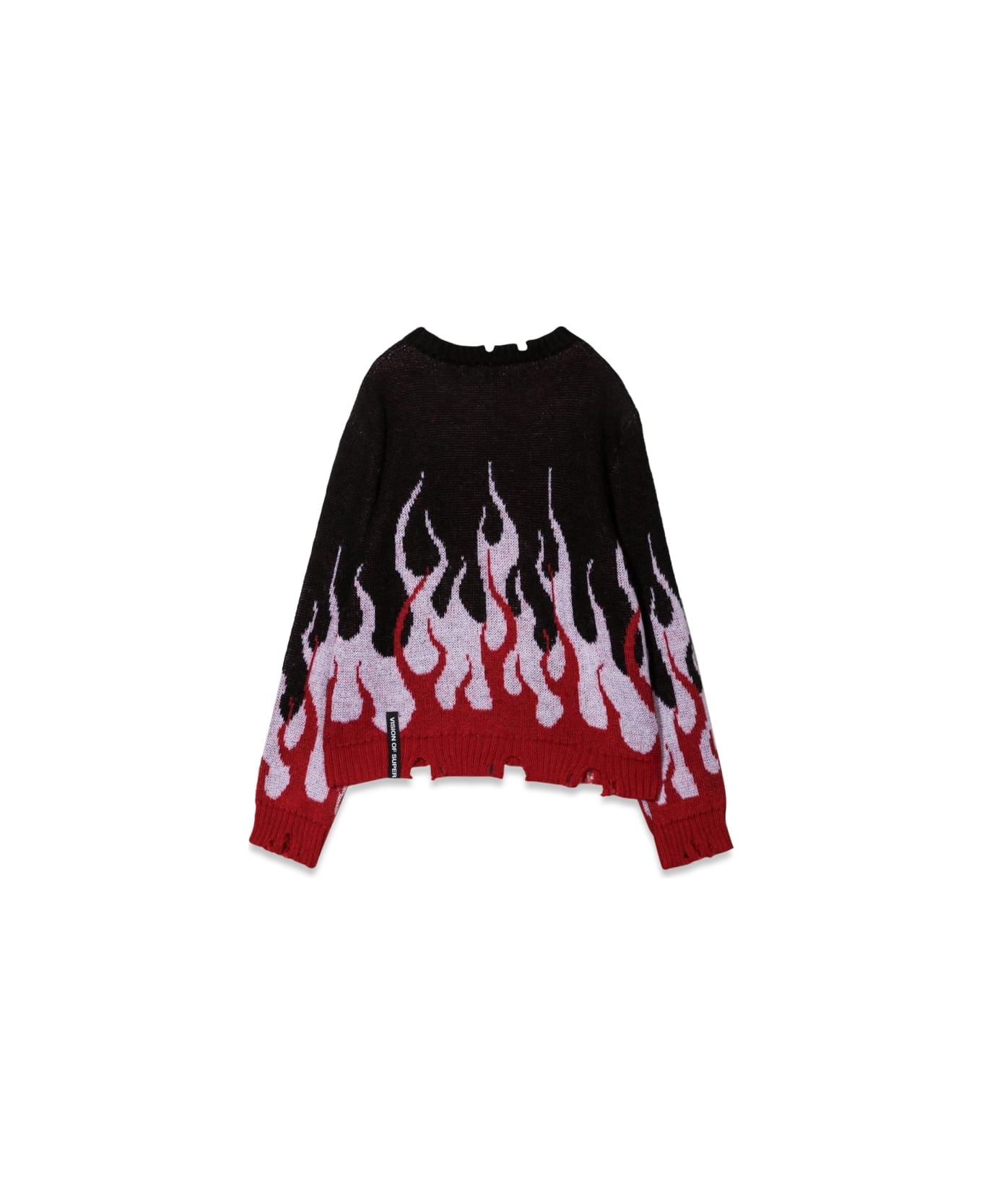 Vision of Super Black Sweater With Double Flames - BLACK