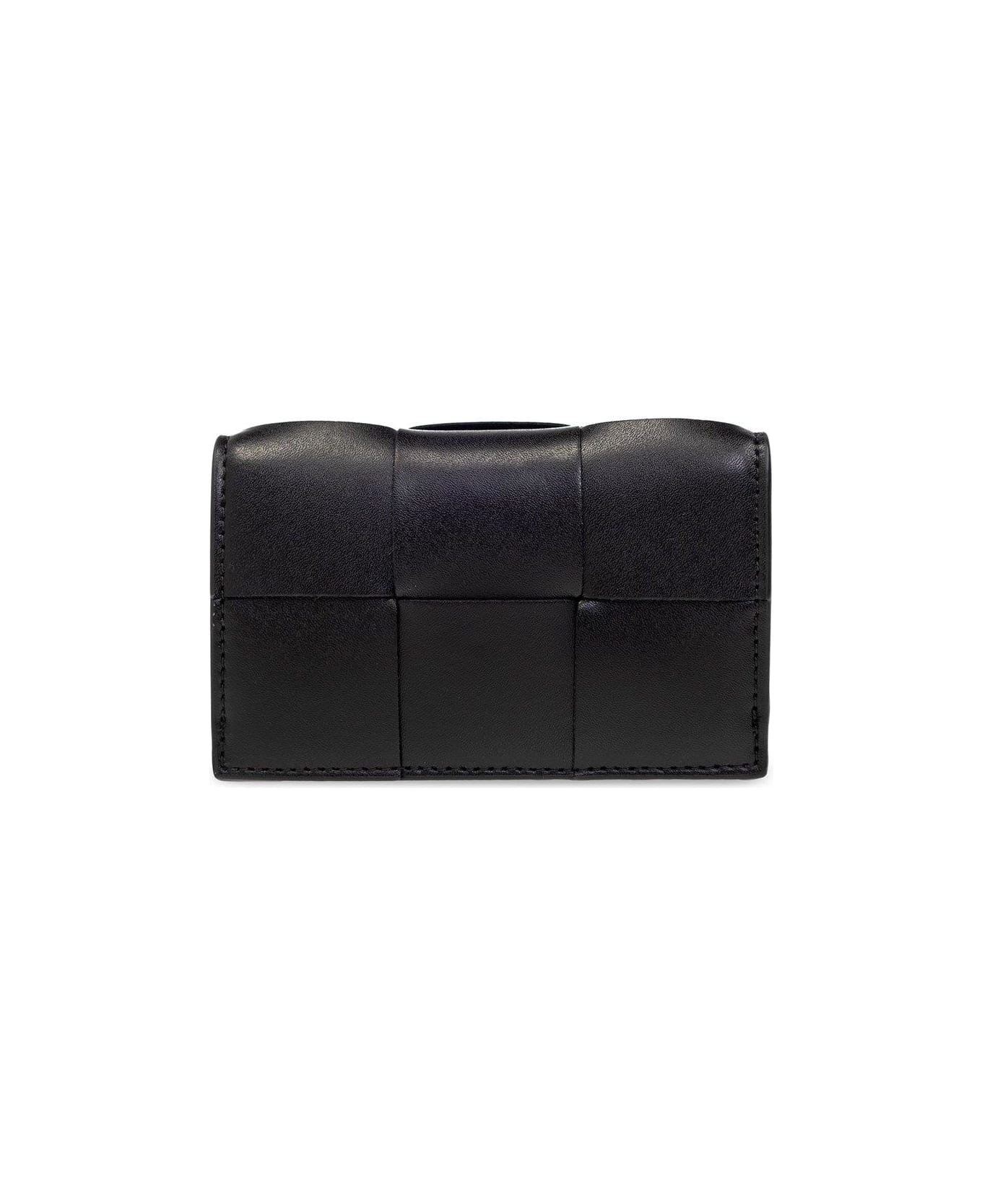 Bottega Veneta Flap Card Case - BLACK