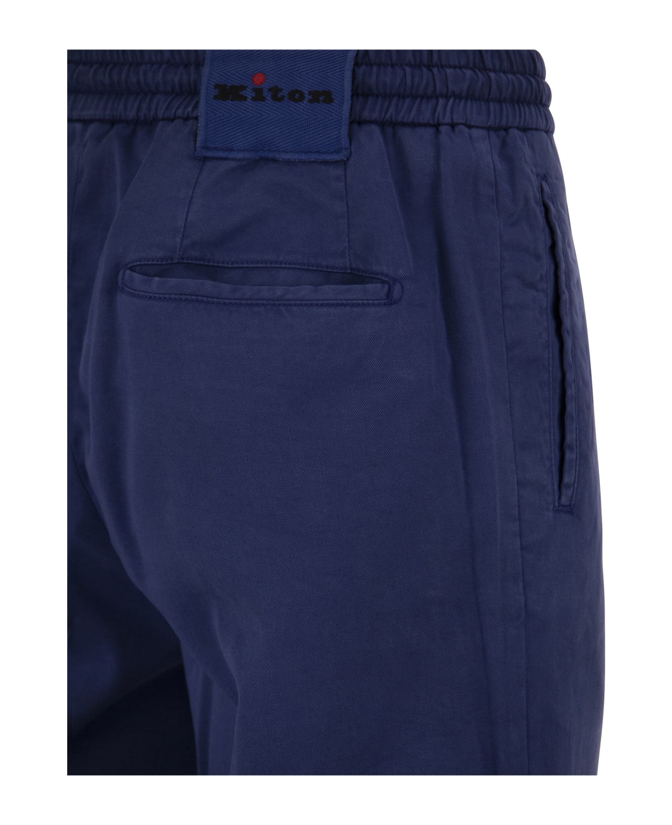 Kiton Lyocell Trousers With Pence - Blue