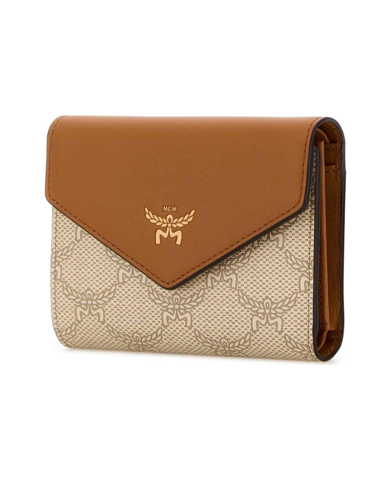MCM Printed Canvas Wallet - SS24OATMEAL