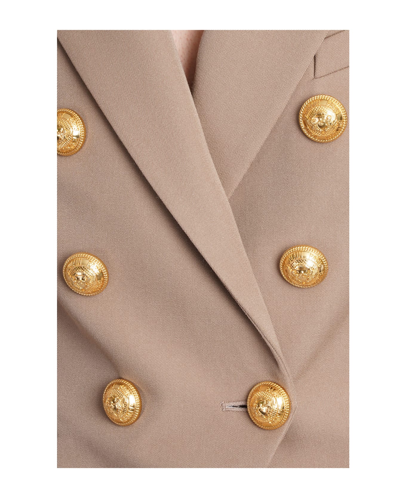 Balmain Jacket In Beige Wool - beige