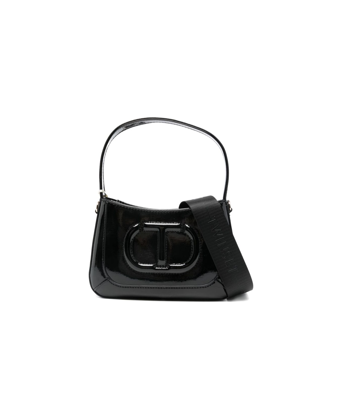 TwinSet Kids Black Patent Leather-effect Handbag - Black