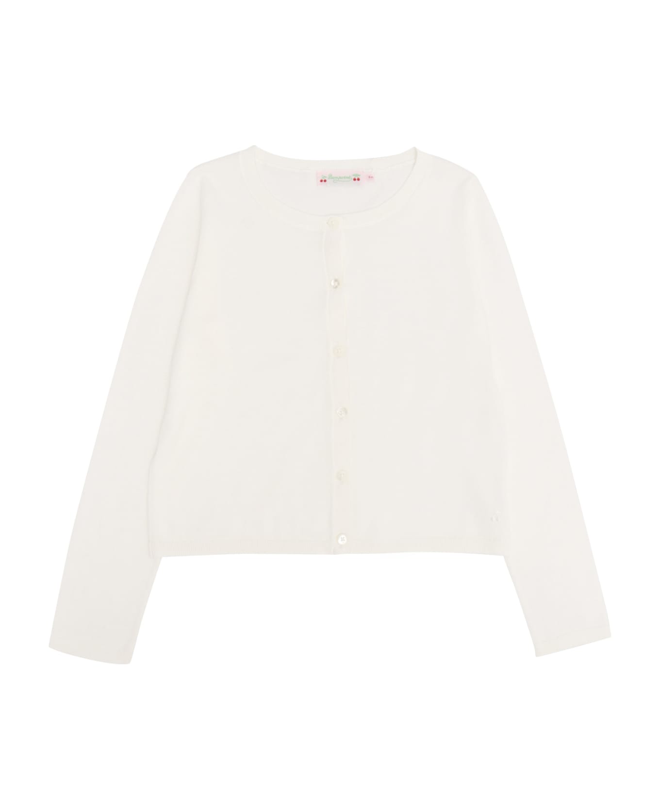 Bonpoint White Cardigan - WHITE ニットウェア＆スウェットシャツ